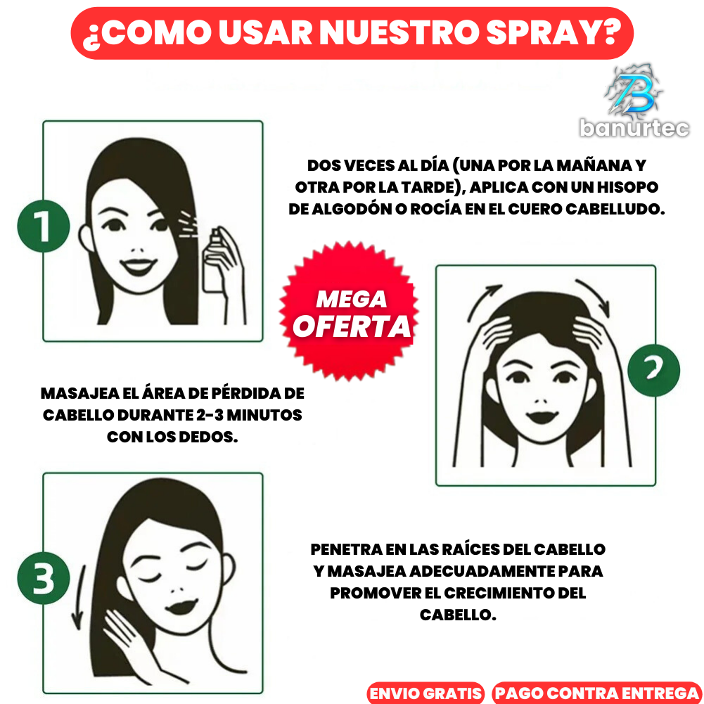 Ouhoe™ Spray Con suero De Jengibre Para Crecimiento Capilar