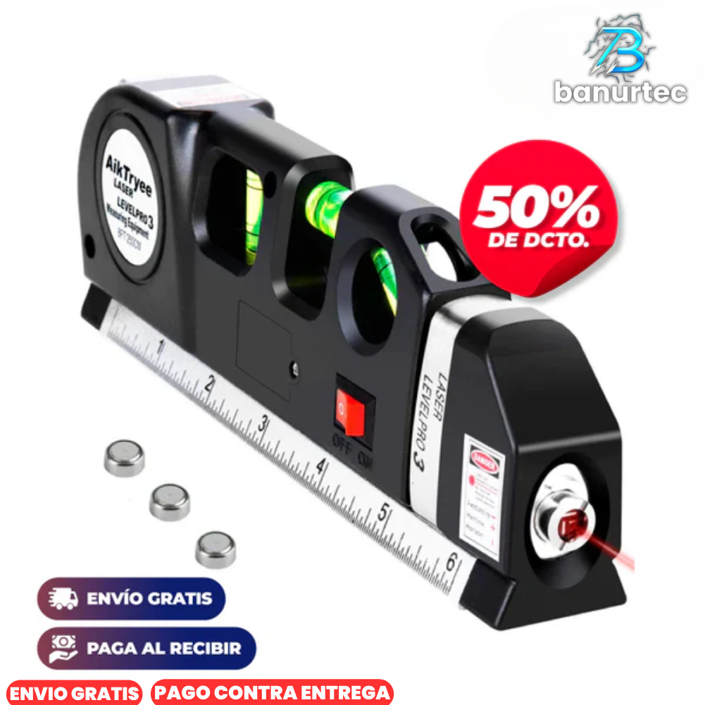Metro Con Nivel Láser 4 en 1 FixitPro