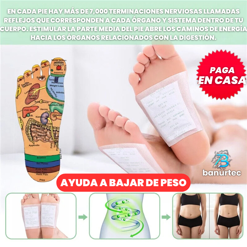 Parches Desintoxicantes Detox Para Pies X10 Unidades