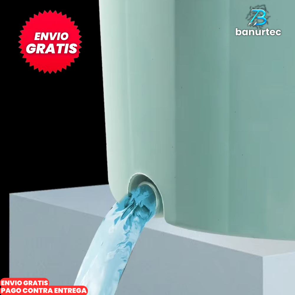 MasterClean Pro™ | Trapeador Giratorio 360°De Microfibra y Cubeta Auto Exprimidora Extensible