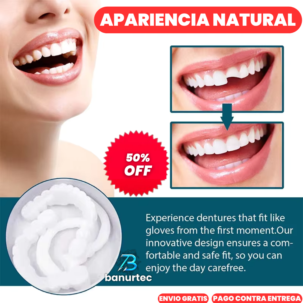 Carillas Dentales Ajustables, Dientes de Cerámica | Snapon Smile™