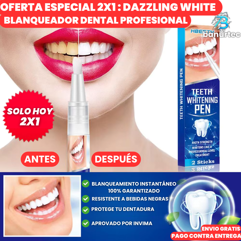 Oferta Especial 2x1: Dazzling White™ Lápiz Blanqueador Dental Profesional