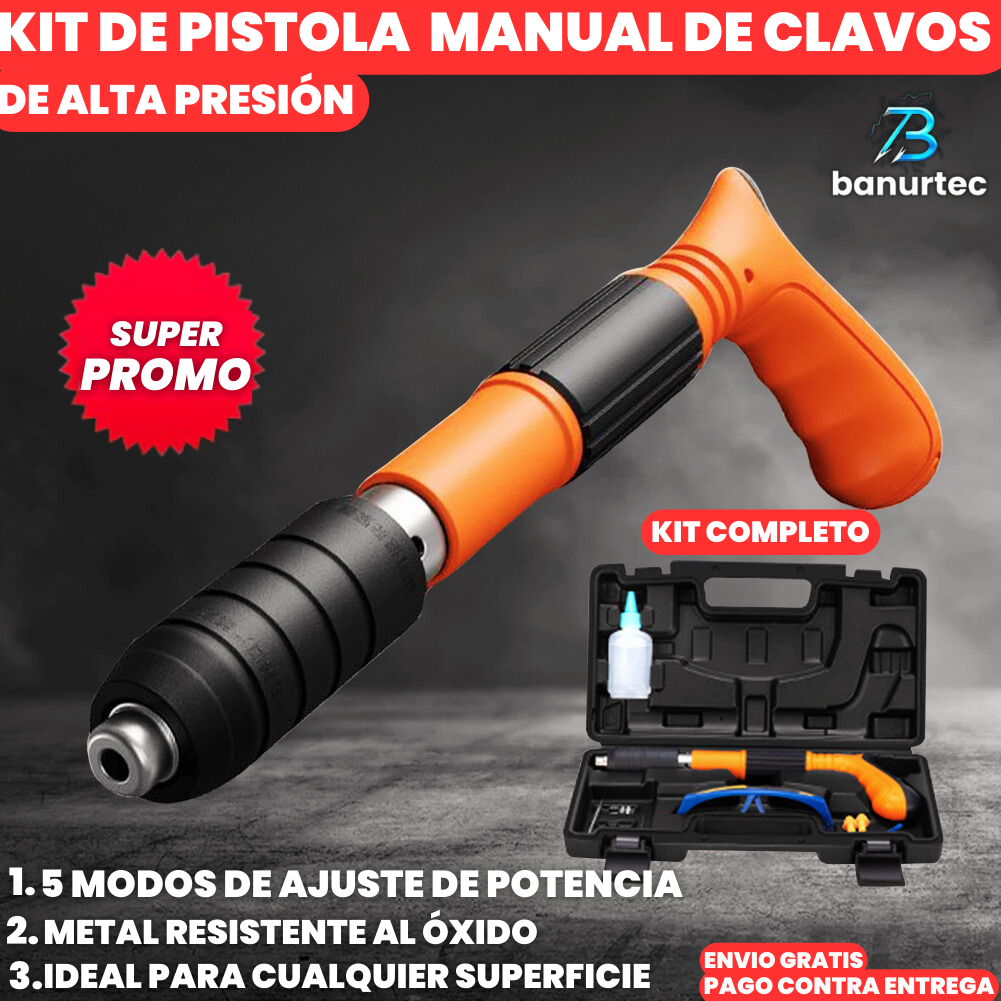 Kit Pistola Fijadora De Clavos De Alta Presión | PowerNail Pro™