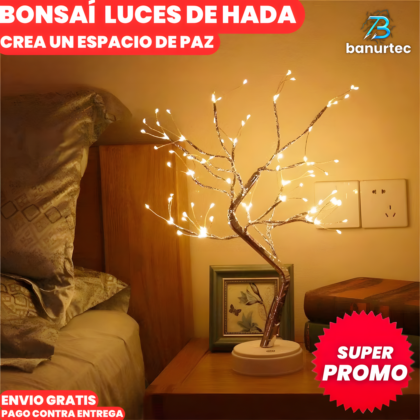 Bonsái Decorativo con Iluminación de Hada.