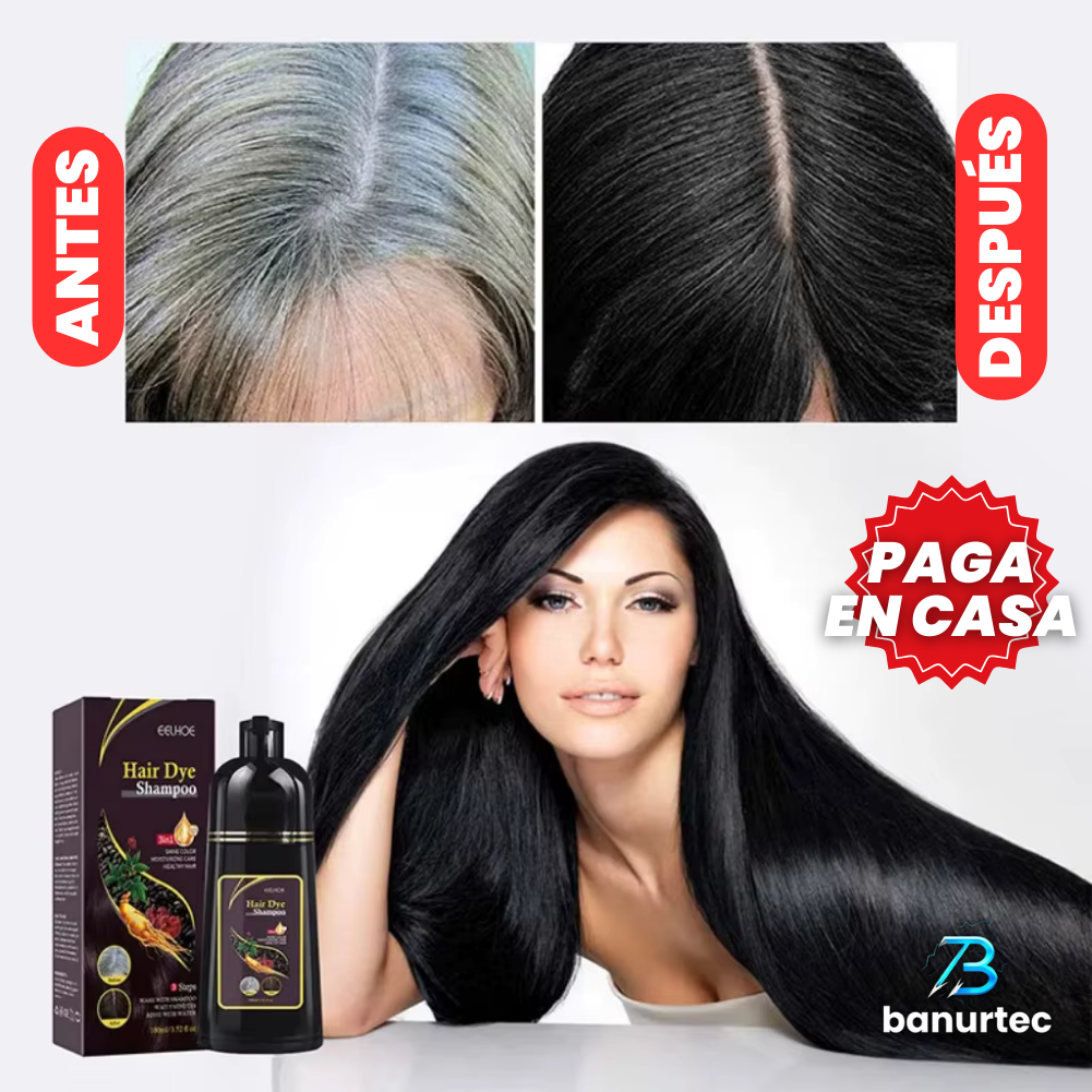 Black Hair Dye™ Shampoo 3 en 1: Elimina Las Canas Y Devuelve El Tono Natural