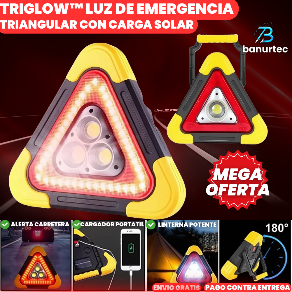 TriGlow™ Luz De Emergencia Triángular Con Carga Solar
