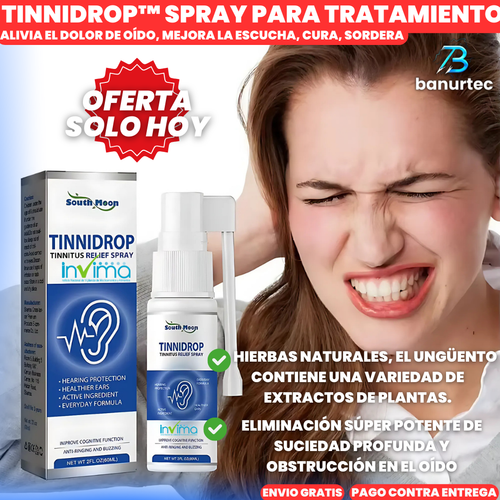 TinniDrop™ Spray De Tratamiento Efectivo Alivia Dolor de oído, Mejora la escucha, Cura Sordera