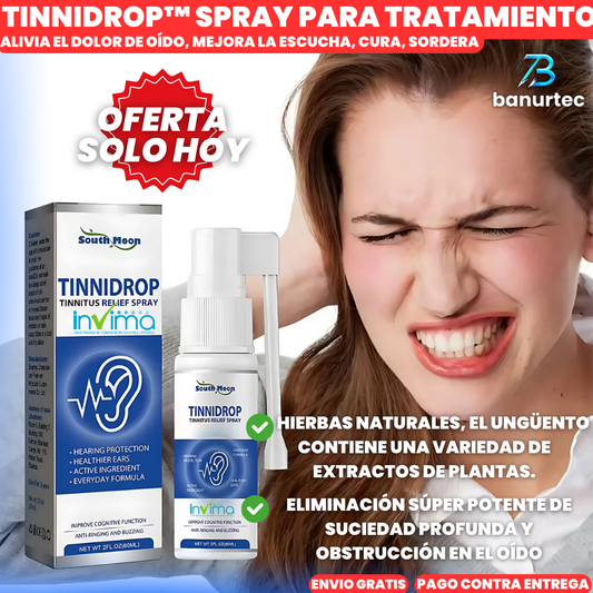 TinniDrop™ Spray De Tratamiento Efectivo Alivia Dolor de oído, Mejora la escucha, Cura Sordera