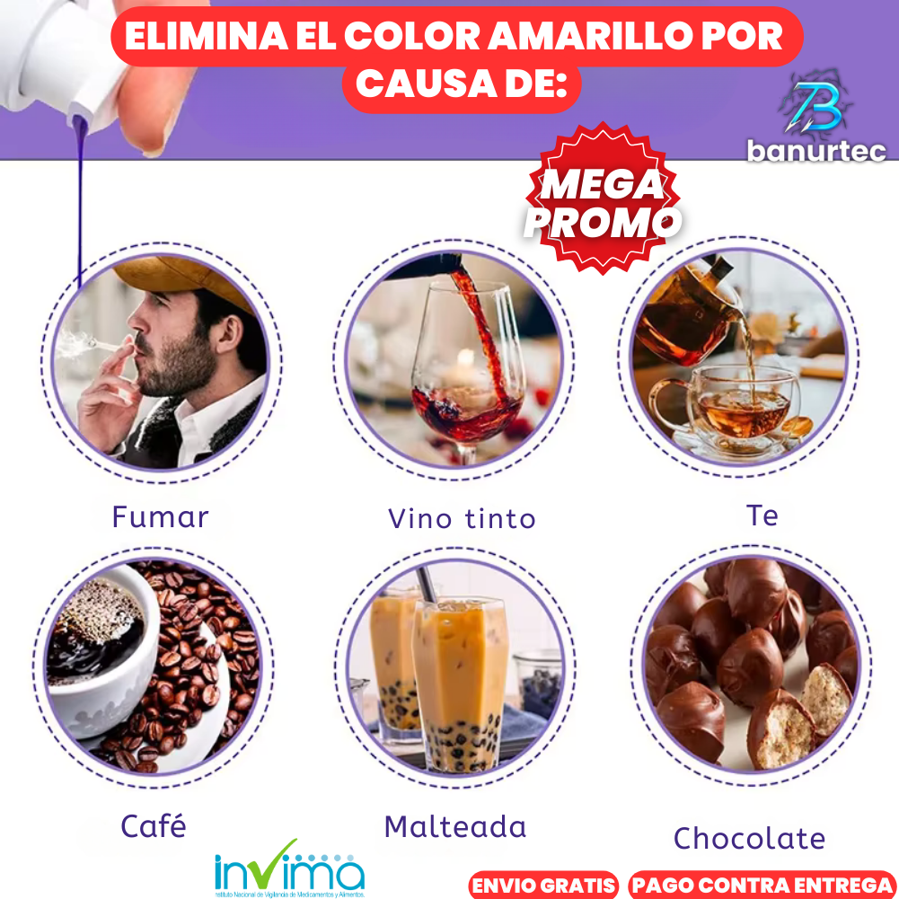 SmileKit™ Crema Blanqueadora Con Violet 43 Contrarresta Ópticamente El Amarillo De Los Dientes