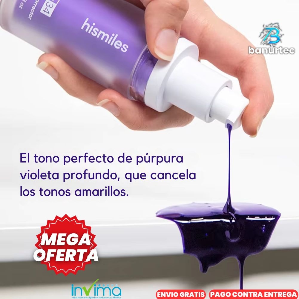 SmileKit™ Crema Blanqueadora Con Violet 43 Contrarresta Ópticamente El Amarillo De Los Dientes