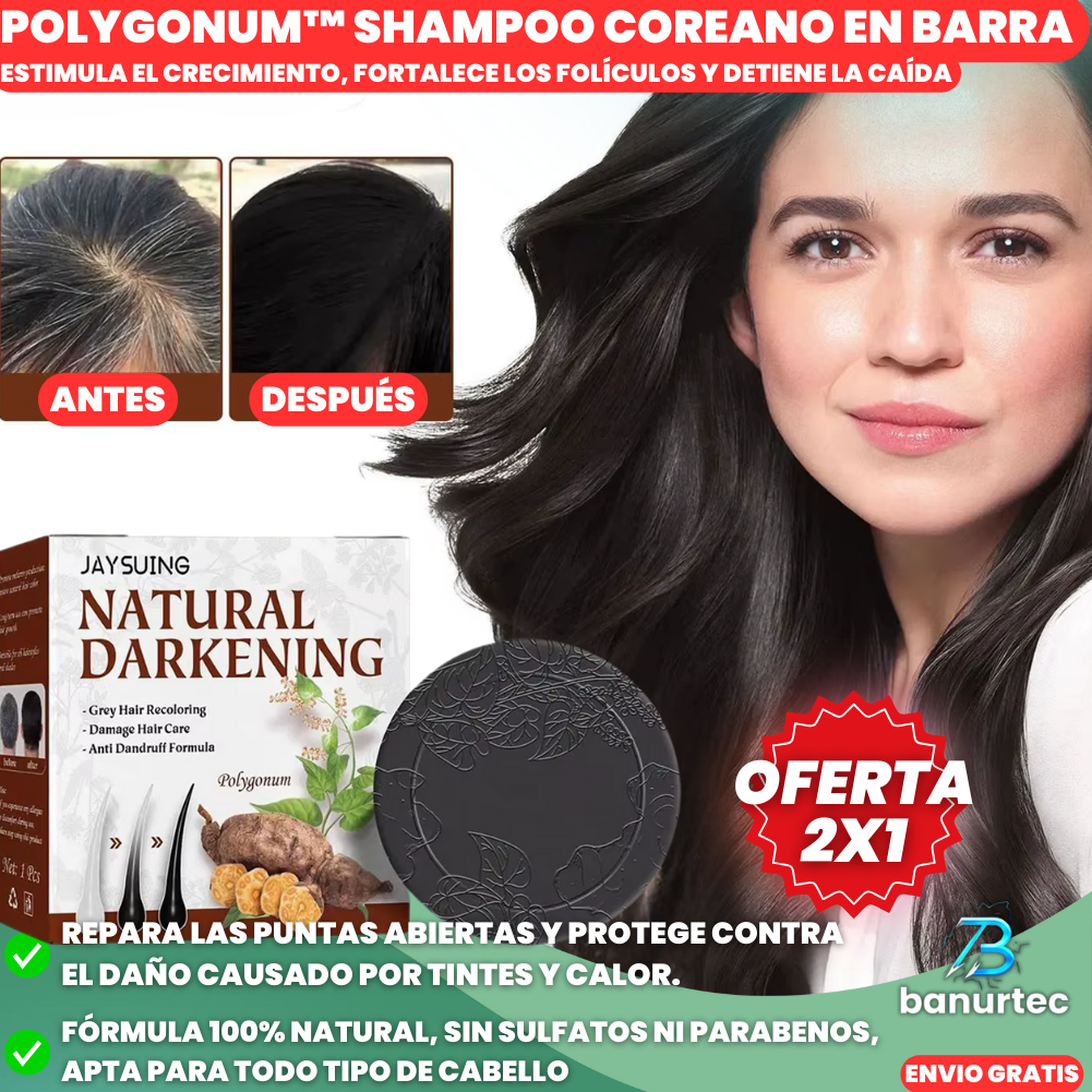 Oferta Especial 2x1: Polygonum™ Shampoo Coreano Revitaliza, Promueve el Crecimiento del cabello