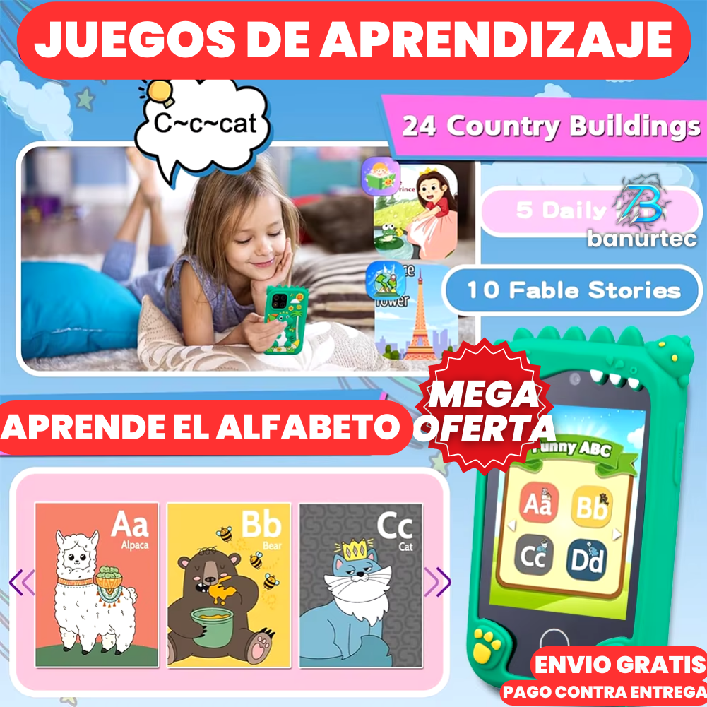 SmartKids™ Telefono Inteligente Con Cámara Dual Full HD