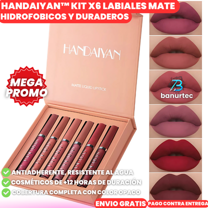 Handaiyan™ Kit X6 Labiales Mate Hidrofobicos Y Duraderos