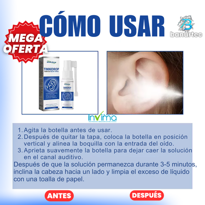 TinniDrop™ Spray De Tratamiento Efectivo Alivia Dolor de oído, Mejora la escucha, Cura Sordera