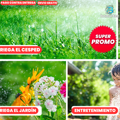 Aspersor de Agua Giratorio Automático Ajustable 360°