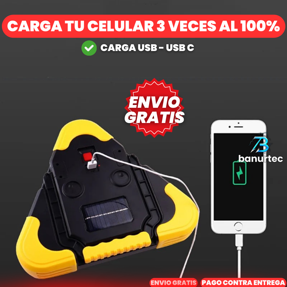 TriGlow™ Luz De Emergencia Triángular Con Carga Solar