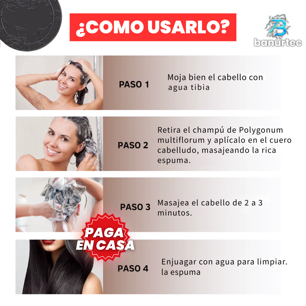 Oferta Especial 2x1: Polygonum™ Shampoo Coreano Revitaliza, Promueve el Crecimiento del cabello