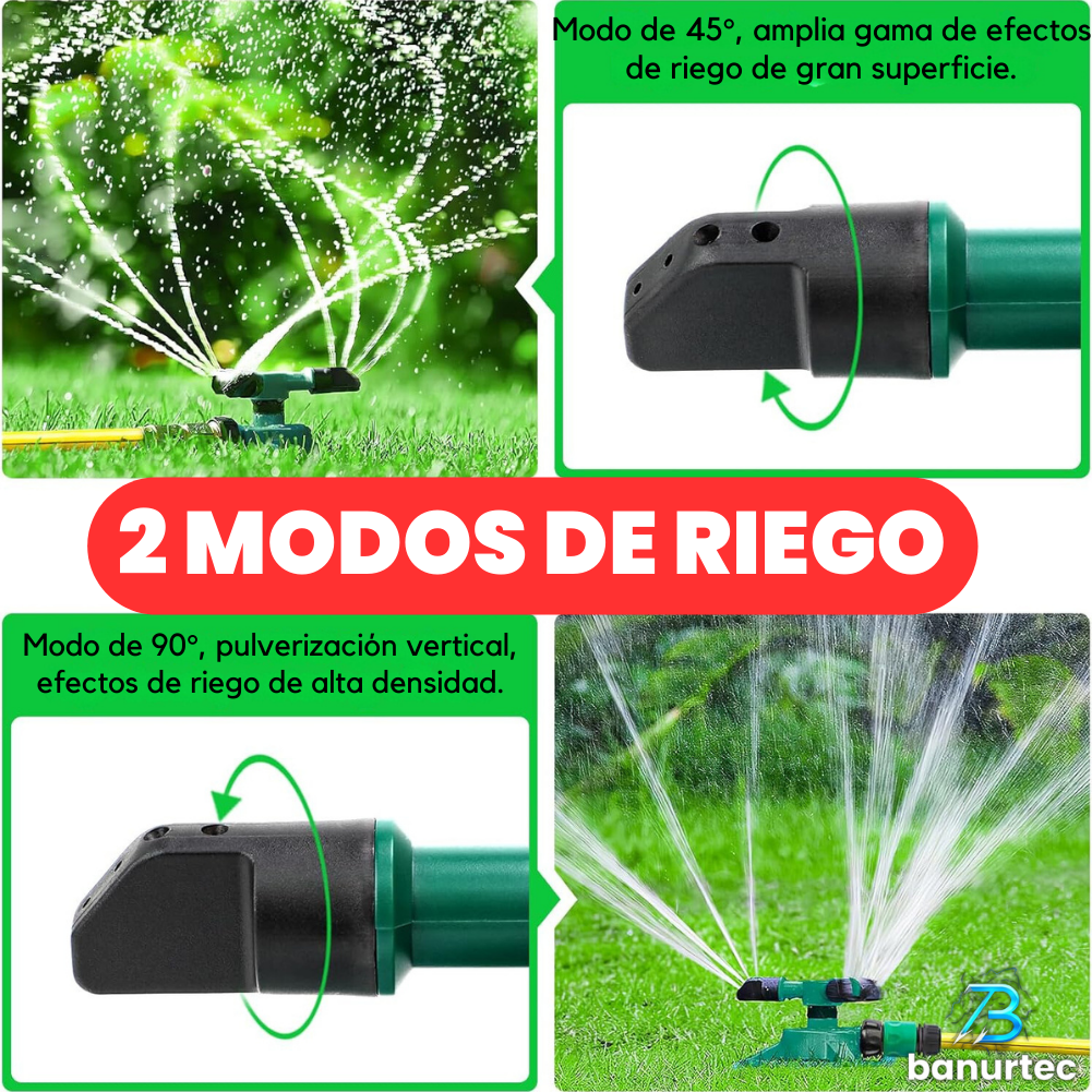 Aspersor de Agua Giratorio Automático Ajustable 360°