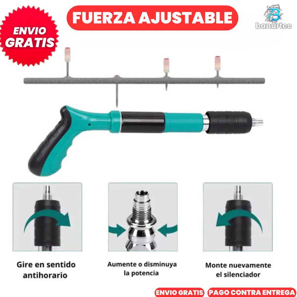 Kit Pistola Fijadora De Clavos De Alta Presión | PowerNail Pro™
