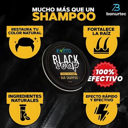 Oferta Especial 2x1: BlackSoap™ Jabón Anti Canas Restaura El Color Natural Del Cabello