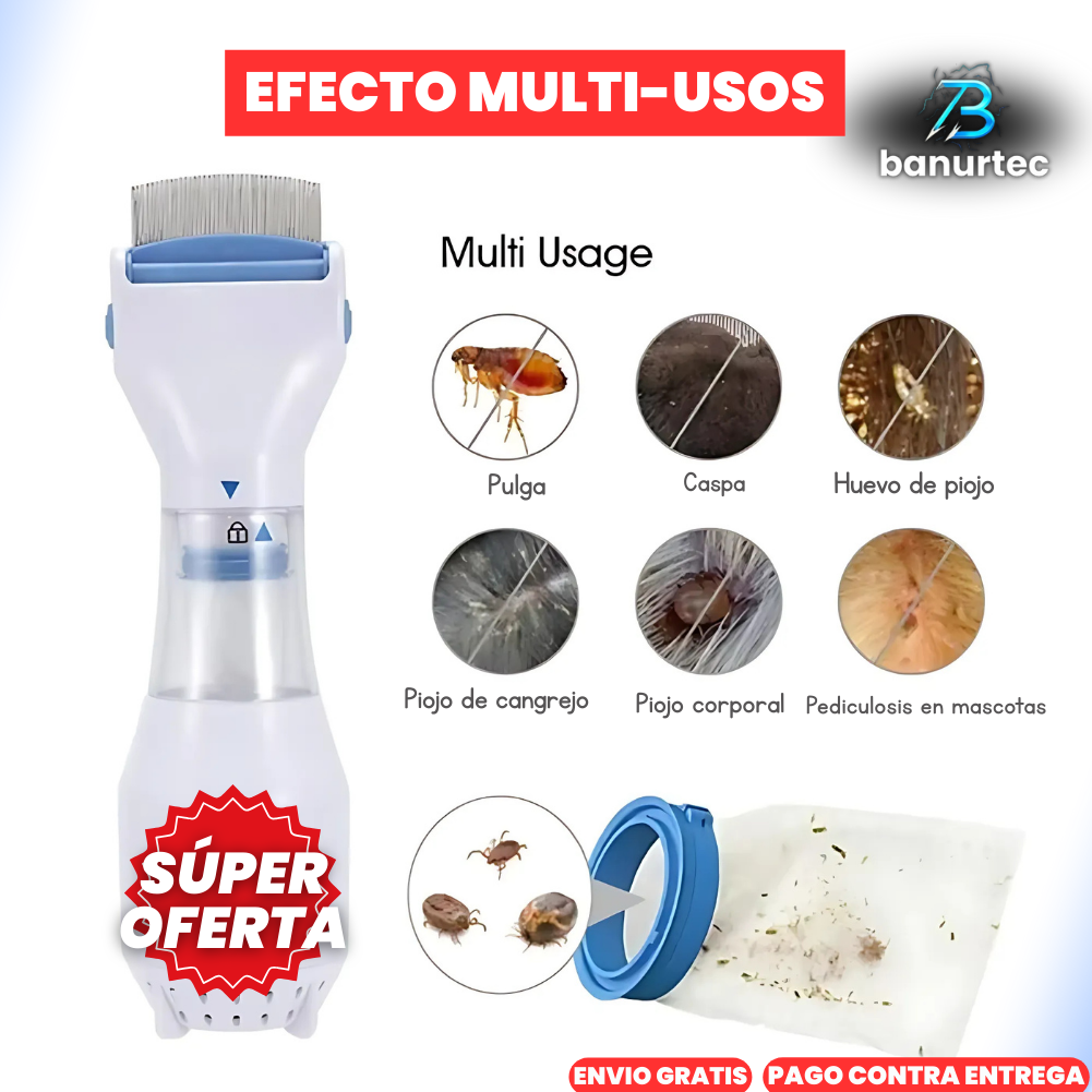 ZapNit™ Peine Aspirador Eléctrico Elimina Pulgas, Liendres, piojos