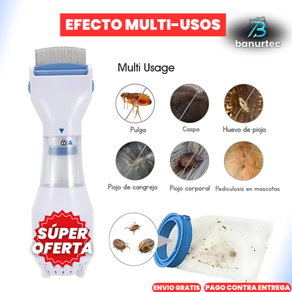 ZapNit™ Peine Aspirador Eléctrico Elimina Pulgas, Liendres, piojos