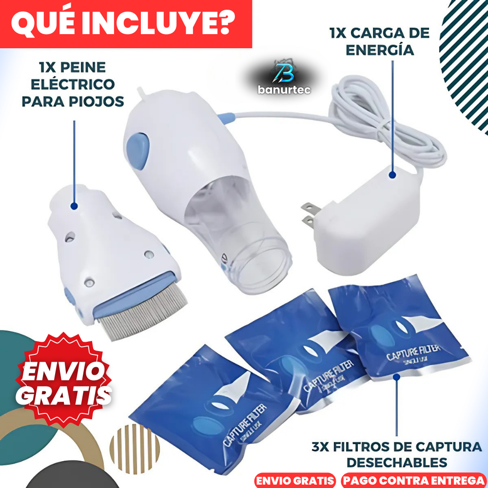 ZapNit™ Peine Aspirador Eléctrico Elimina Pulgas, Liendres, piojos