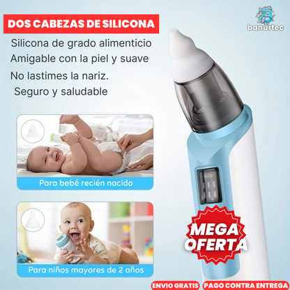 BabyClear™ Aspirador Nasal Eléctrico Para Bebé, Elimina el exceso de mucosidad de forma rápida y segura