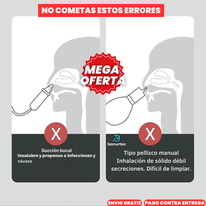 BabyClear™ Aspirador Nasal Eléctrico Para Bebé, Elimina el exceso de mucosidad de forma rápida y segura