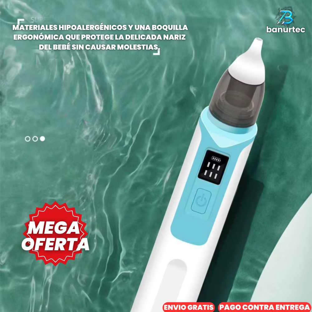 BabyClear™ Aspirador Nasal Eléctrico Para Bebé, Elimina el exceso de mucosidad de forma rápida y segura