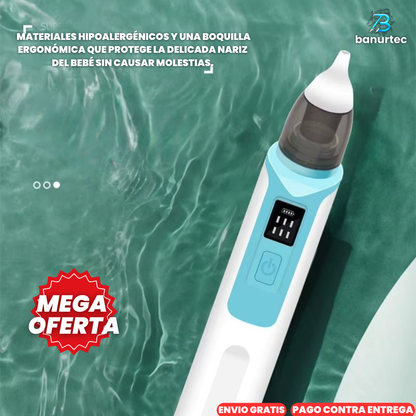 BabyClear™ Aspirador Nasal Eléctrico Para Bebé, Elimina el exceso de mucosidad de forma rápida y segura