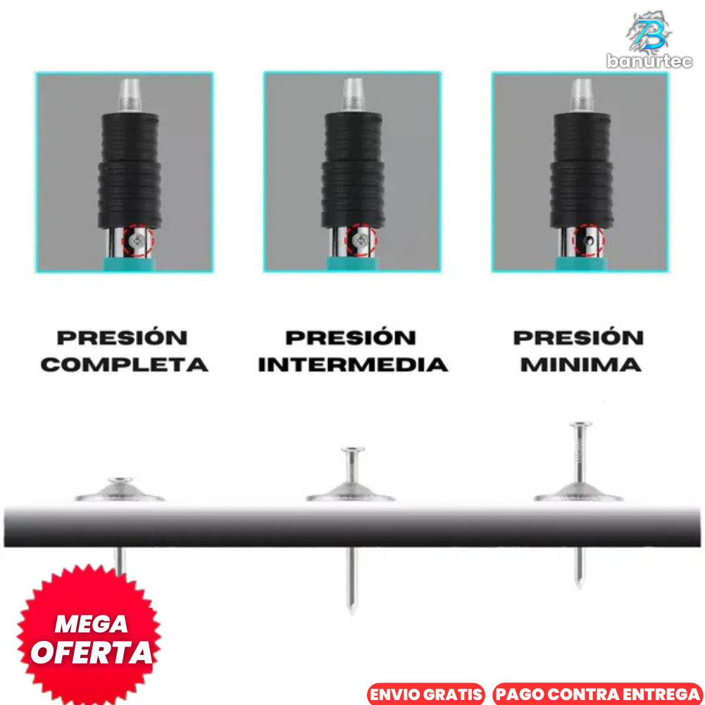 Kit Pistola Fijadora De Clavos De Alta Presión | PowerNail Pro™