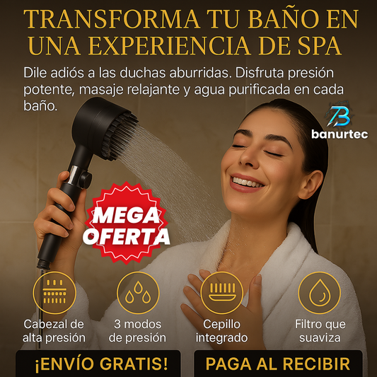 Oferta Especial: HydroZen™  Transforma Tu Ducha en un Spa, Filtra y Ahorra al Instante