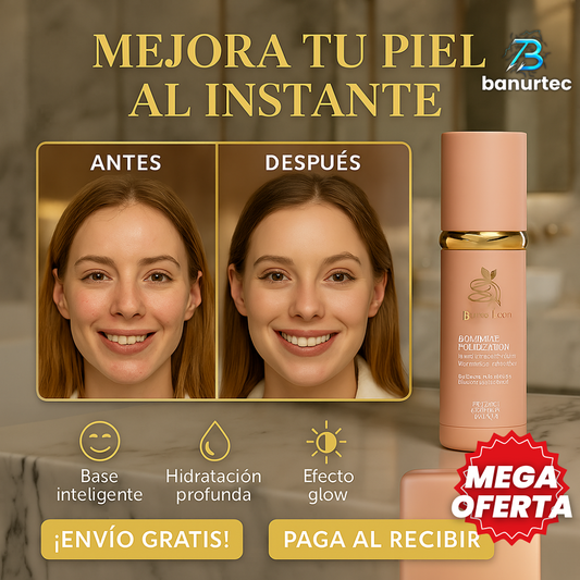 GlowSkin™ – Protector Solar 4 en 1 con Base Inteligente, Hidratante y Tratamiento Anti-Edad