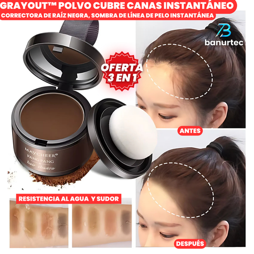 Oferta Especial 3EN1: GrayOut™ Polvo Cubre Canas Instantáneo, correctora de raíz negra