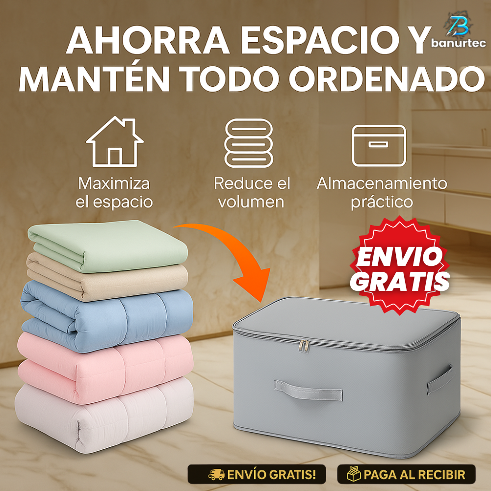 Oferta Exclusiva: SheetBox™ Compresión Inteligente – Guarda Más en Menos Espacio, Ideal para Ropa de Cama