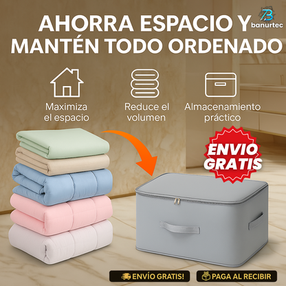 Oferta Exclusiva: SheetBox™ Compresión Inteligente – Guarda Más en Menos Espacio, Ideal para Ropa de Cama