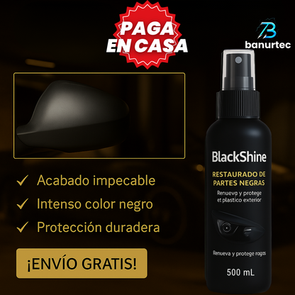 BlackShine™ – Restaurador de Partes Negras, Devuelve el Brillo y Protege tu Vehículo del Sol