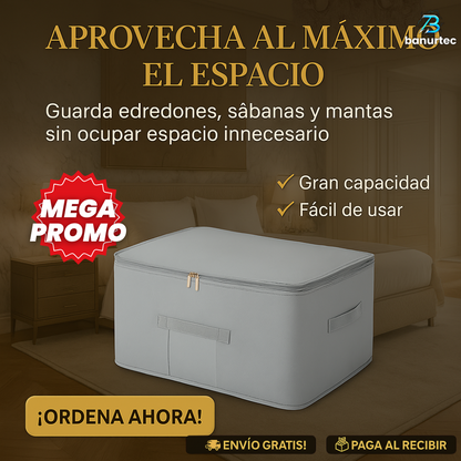Oferta Exclusiva: SheetBox™ Compresión Inteligente – Guarda Más en Menos Espacio, Ideal para Ropa de Cama