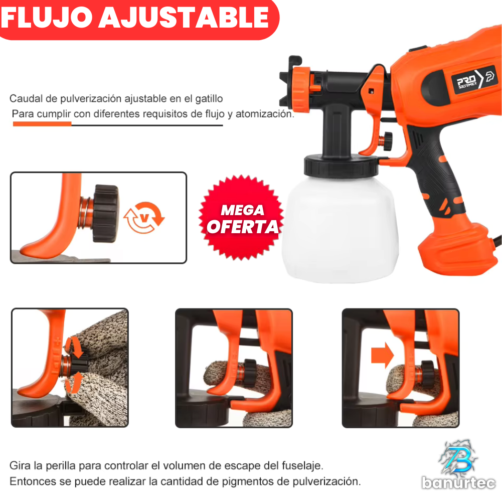 Pistola Pulverizadora de Pintura Profesional con Compresor De Alta Presión | AeroFlex™