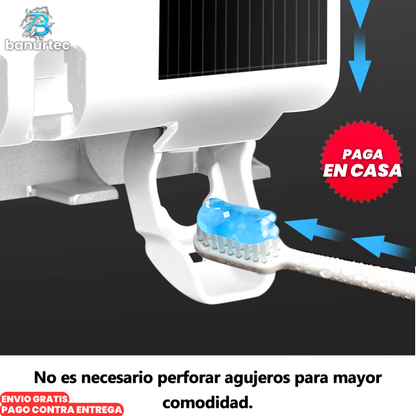 Portacepillos Esterilizador UV Con Panel solar y Dispensador