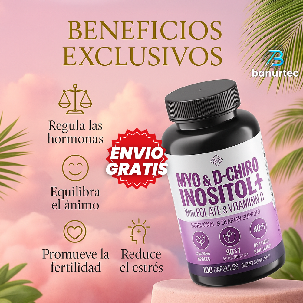 Inositol™ – 100 Capsulas Premium para Regular Hormonas, Mejorar Ciclos y Recuperar tu Bienestar