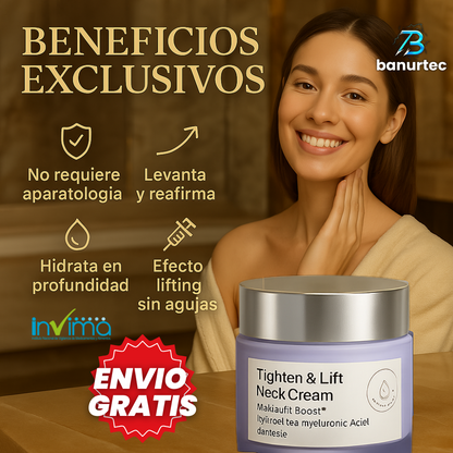 NeckLift™ – Crema Lifting Reafirmante para el Cuello, Rejuvenece, Tensa y Elimina la Flacidez