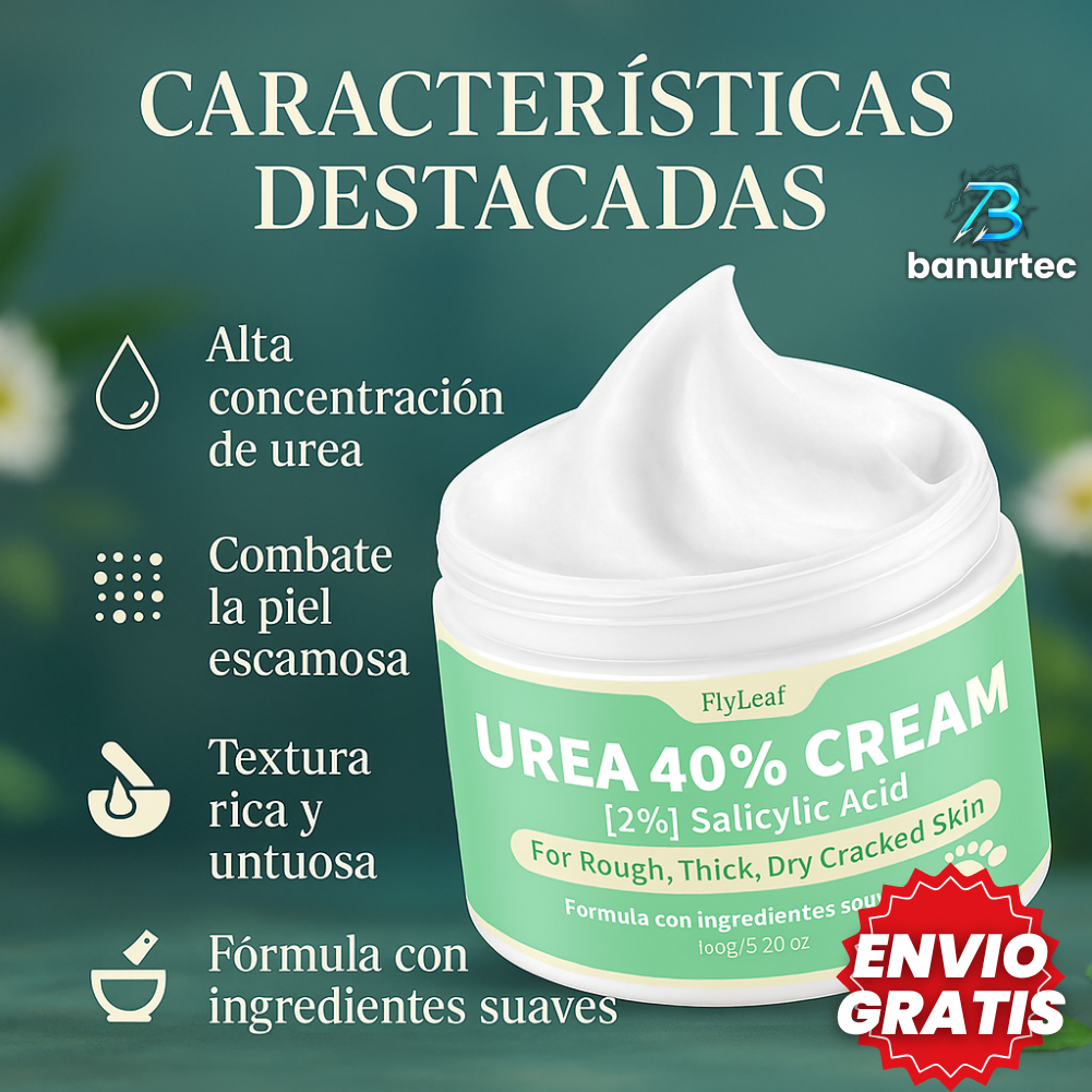DermaUrea™ Crema Reparadora con Urea al 40%, Suaviza Manos Secas y Talones Agrietados al Instante