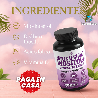 Inositol™ – 100 Capsulas Premium para Regular Hormonas, Mejorar Ciclos y Recuperar tu Bienestar