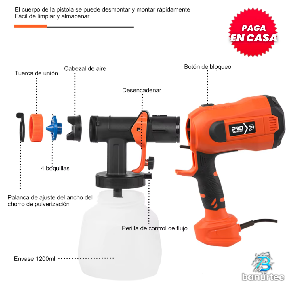 Pistola Pulverizadora de Pintura Profesional con Compresor De Alta Presión | AeroFlex™