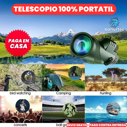 Telescopio Monocular Pórtatil + Kit de Accesorios Celular