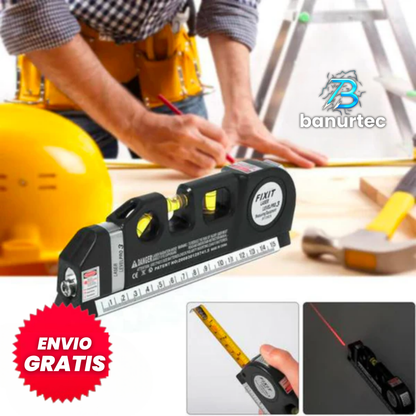 Metro Con Nivel Láser 4 en 1 FixitPro