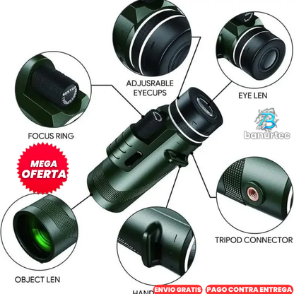 Telescopio Monocular Pórtatil + Kit de Accesorios Celular
