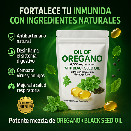 OilOregano™️ – Aceite de Orégano Puro para Defender tu Sistema, Combatir Microbios